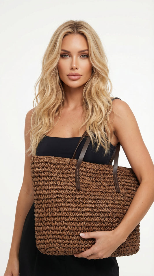 Olaia | Bolso de rafia trenzado XL