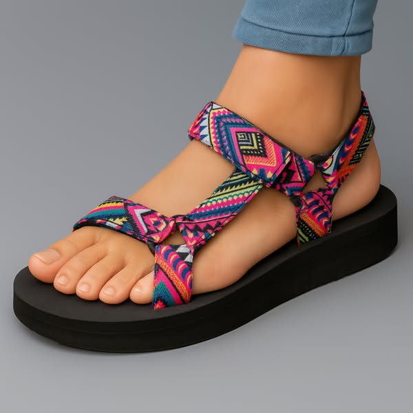 Candelaria | Sandalias deportivas con tiras estampadas