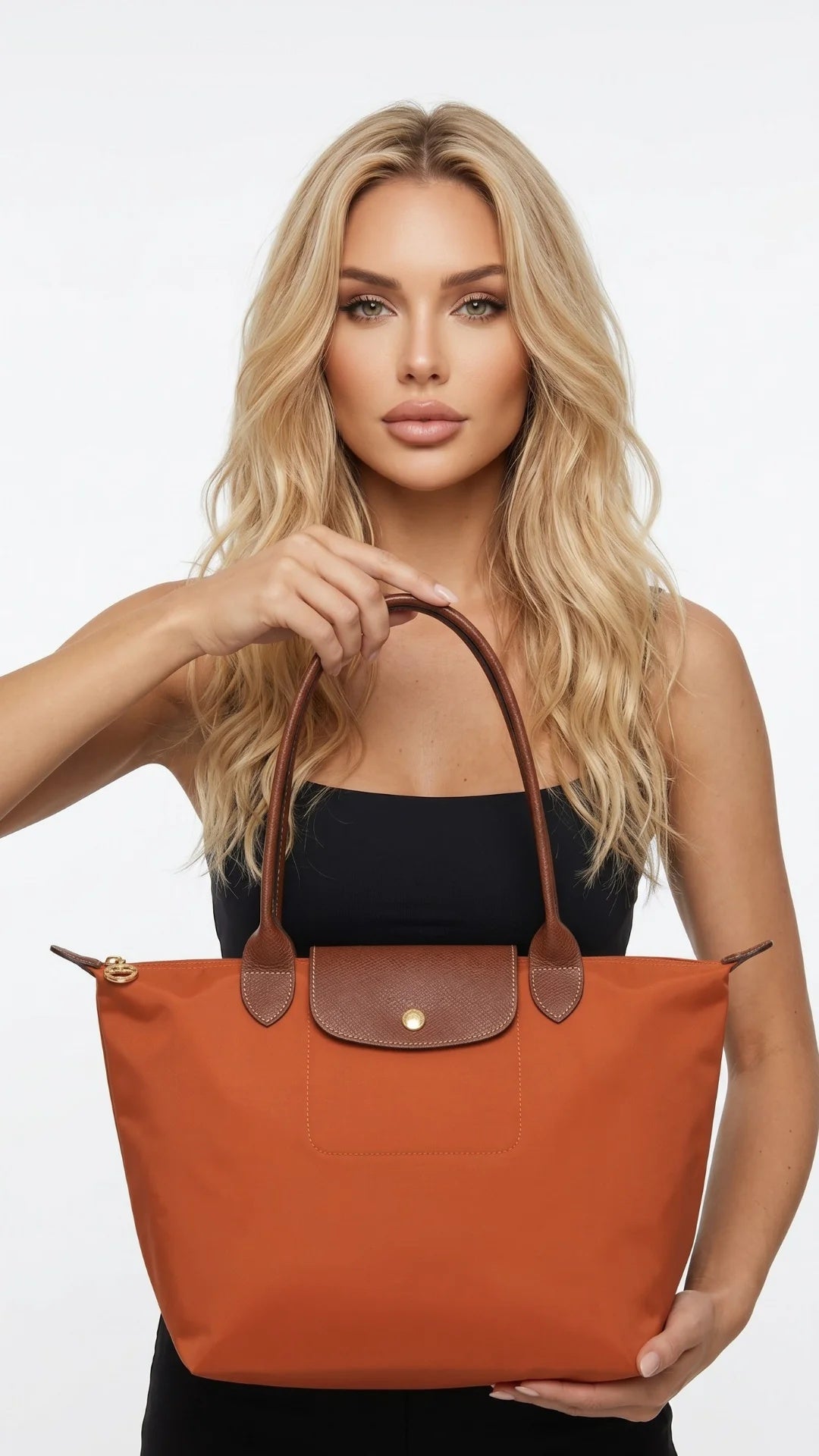 Mara | Bolso tote de nailon con asas de piel