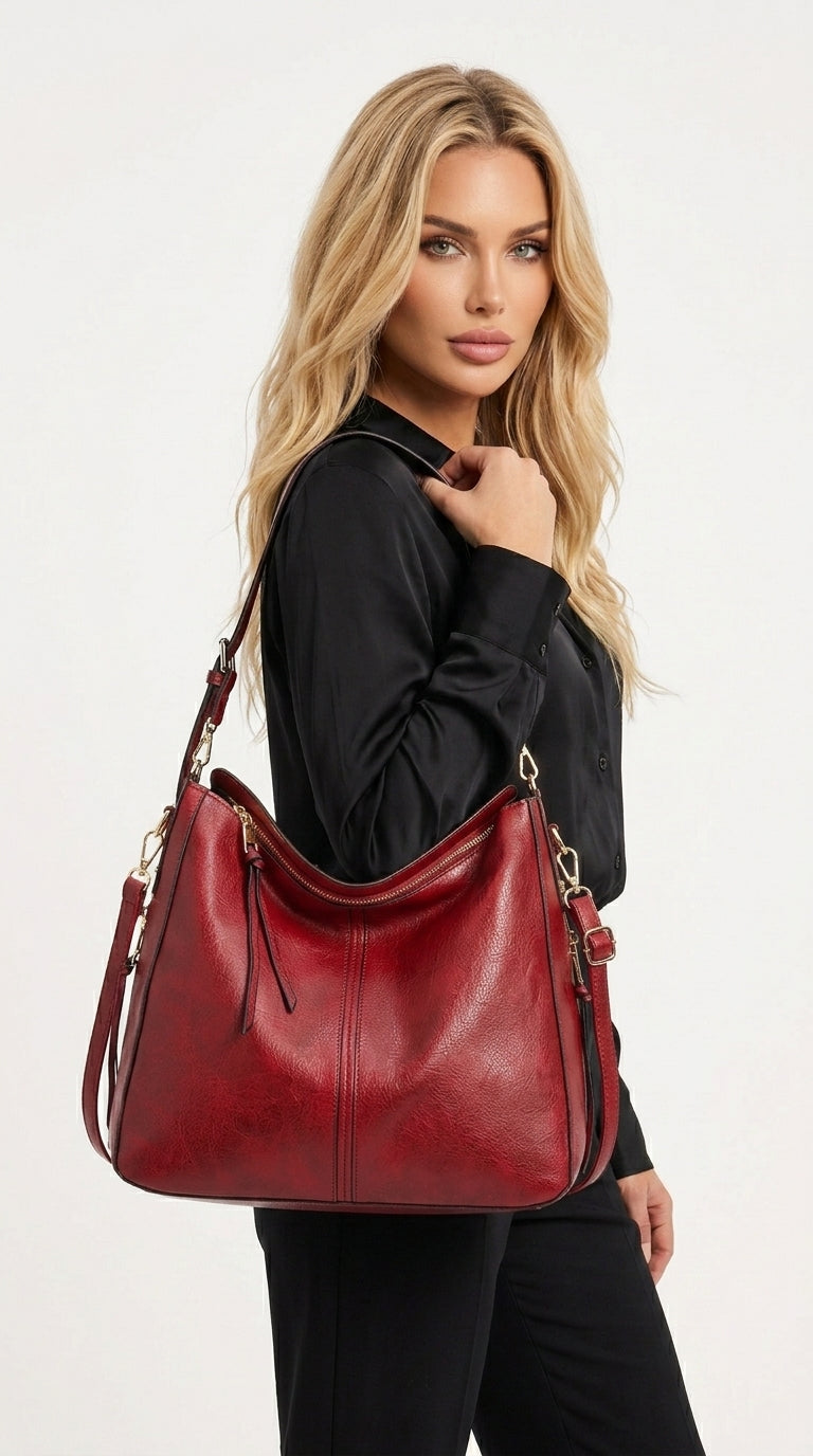 Ninfa | Bolso de hombro de piel sintética lisa